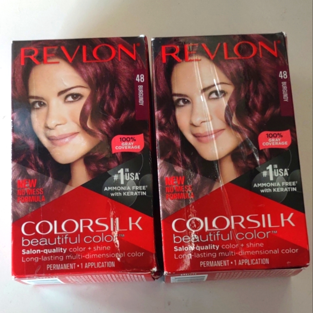 Revlon Colorsilk Beautiful Color W/Keratin  #48BV Burgundy Vivid Color 2 Pack